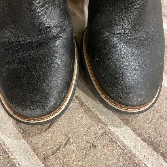 Tory Burch Lug Sole Leather Heeled Ankle Boots Size 7.5 - Picture 7 of 11